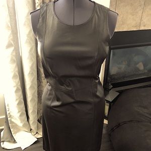 Banana Republic Dark Brown leather sheath dress 8